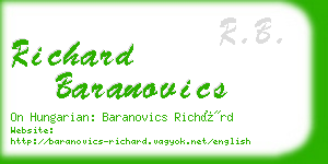 richard baranovics business card